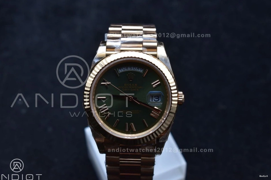 Date Edition Dial Roman Best THBF Day VR3255 President Green 228235 on 40 (Gain 1:1 RG Weight) Bracelet 0117